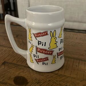 Collectible Pilsner Beer Stein Rabbit Flags